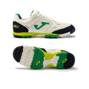 Joma Scarpe Calcio Calcetto Top Flex 2426 Bianco Verde Vera Pelle