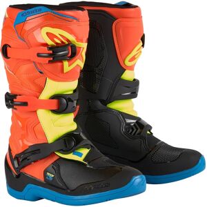 ALPINESTARS - Stivali Tech 3S Junior Orange Fluo / Enamel Blue / Giallo Fluo Nero,Blu,Giallo,Arancione 7 (EU 40.5)