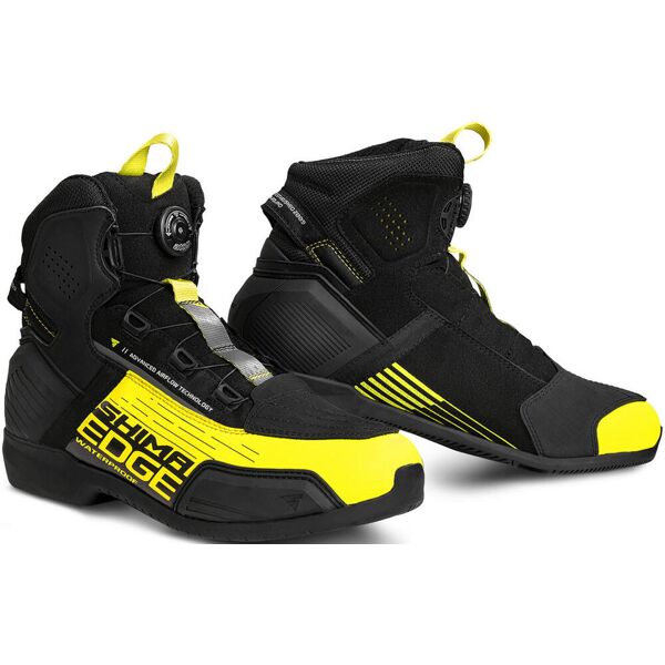 shima edge scarpe da moto impermeabili nero giallo 42