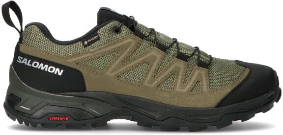 Salomon X WARD LEATHER GTX Scarpa trekking uomo verde in pelle VERDE 45 ½