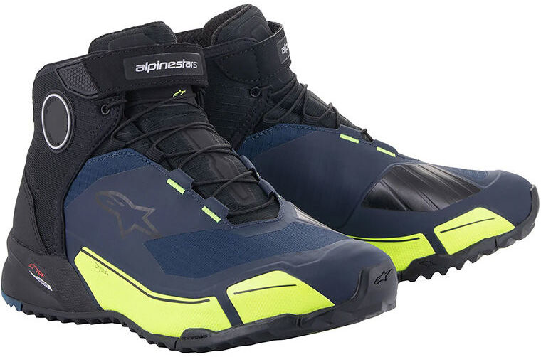 Scarpe Moto Alpinestars CR-X DRYSTAR Fluo Giallo Blu scuro N taglia 8