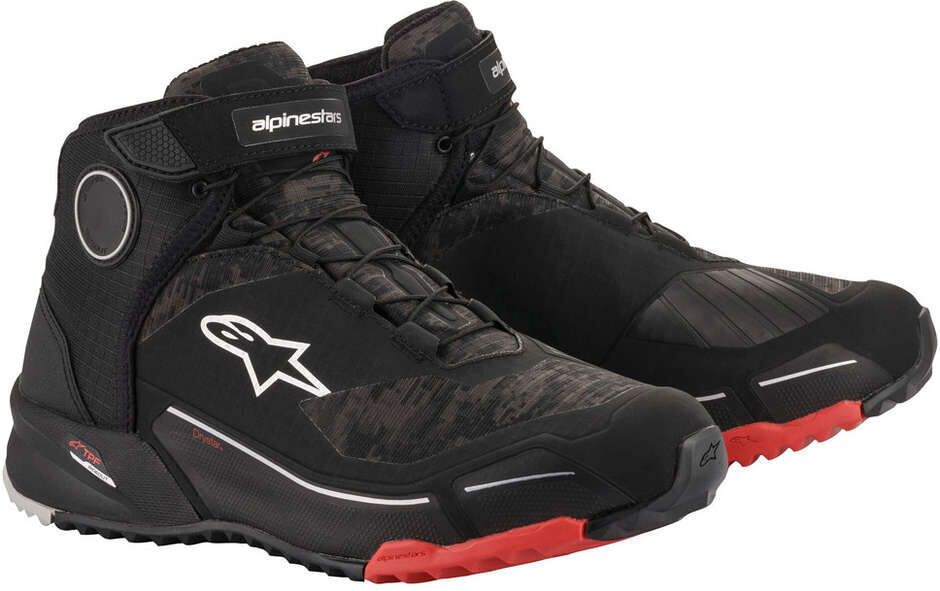 Scarpe Moto Alpinestars CR-X DRYSTAR Rosso Camo Nero taglia 9