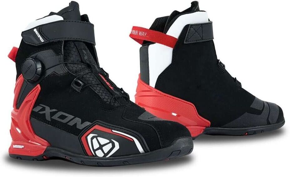 Scarpe Moto Ixon BULL 2 WP Nero Bianco Rosso taglia 45