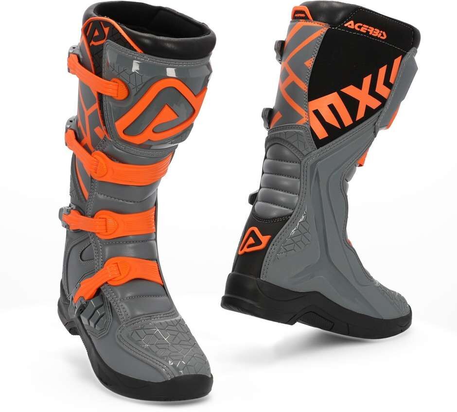 Stivali Moto Cross Enduro Acerbis X-TEAM Grigio Arancio taglia 43