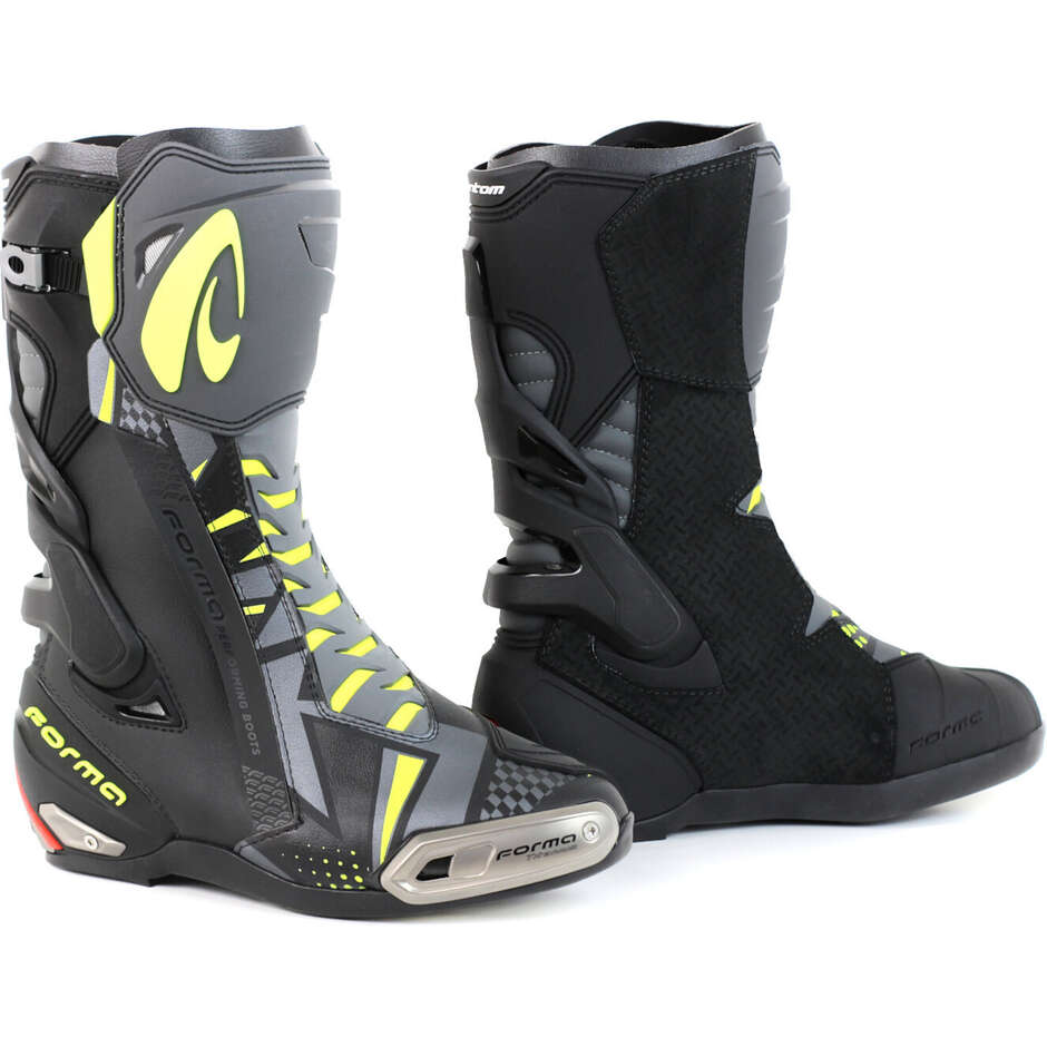 Stivali Moto Racing Forma PHANTOM Nero Grigio Giallo FLuo taglia 40