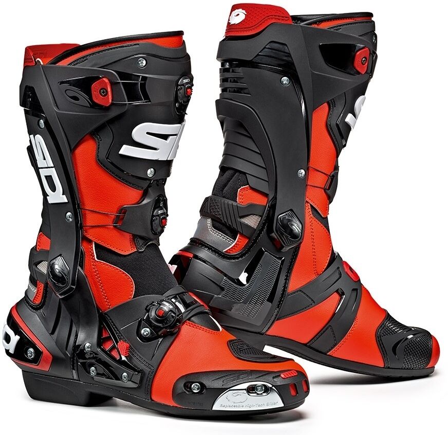 Stivali Moto Racing Pista Sidi REX Rosso Fluo Nero taglia 44