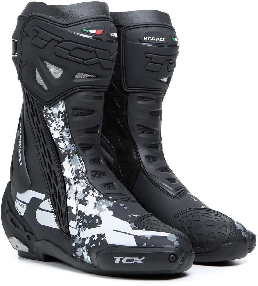 Stivali Moto Racing Tcx 7669 RT-RACE Nero Bianco Grigio taglia 41