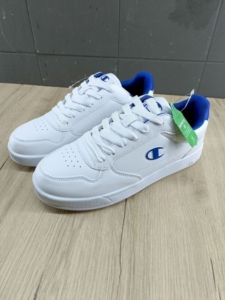 Champion Scarpe Sneakers UOMO Legacy New Court Low Bianco Azzurro Court