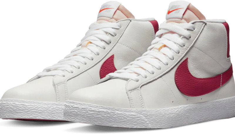 Nike Scarpe Sneakers Unisex Bianco Rosso SB Zoom Blazer Mid Lifestyle