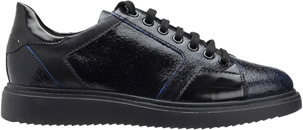 Geox Sneakers Thymar in pelle crackle blu notte e nero