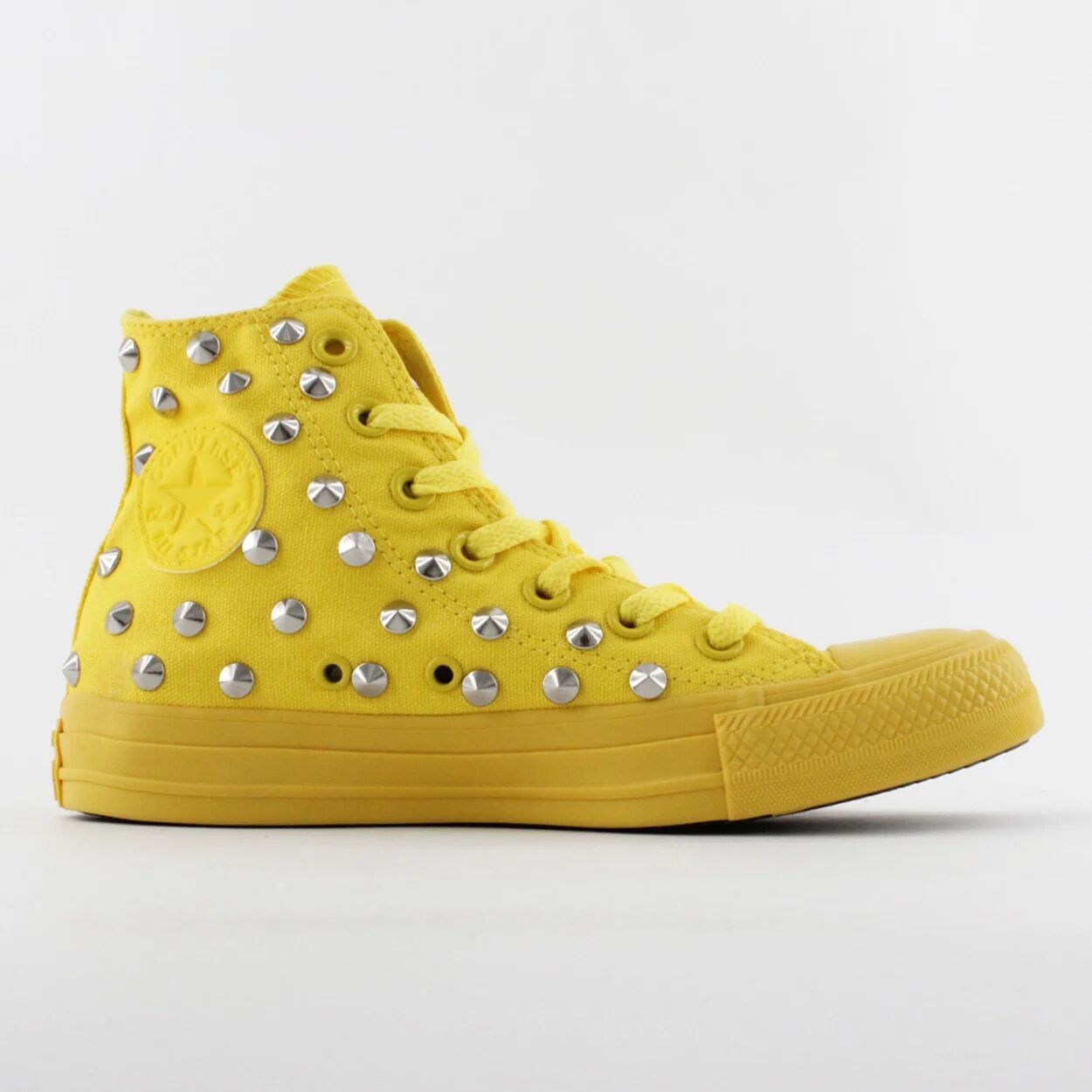 Mimanera CONVERSE ALL STAR Sneakers alte in tela con borchie all over gialle