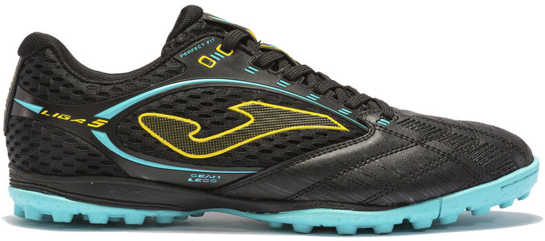 Joma Liga 5 Turf - scarpe da calcio terreni duri - uomo Black/Light Blue/Yellow 43,5 EU