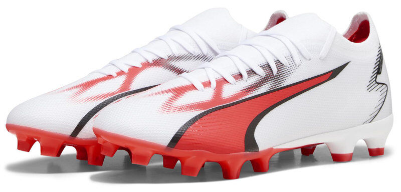 Puma Ultra Match FG/AG - scarpe da calcio per terreni compatti/duri - uomo White/Red 7,5 UK