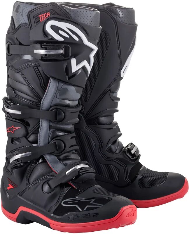 ALPINESTARS - Stivali Tech 7 Nero / Cool Gray / Rosso Nero,Grigio,Rosso 8 (EU 42)