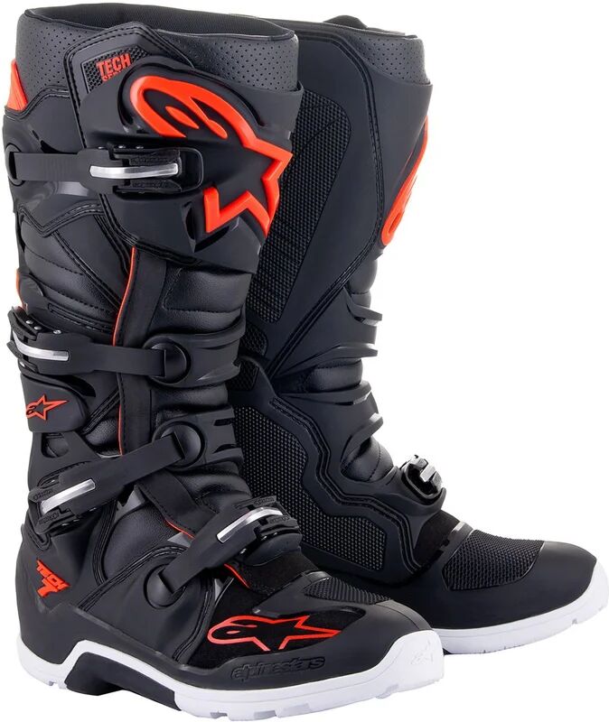 ALPINESTARS - Stivali Tech 7 Enduro Nero / Rosso Fluo Nero,Rosso 9 (EU 43)