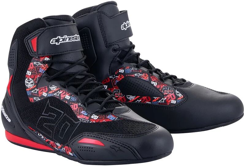 ALPINESTARS - Stivali FQ20 Faster-3 Rideknit Nero / Bright Rosso Nero,Rosso 10 (EU 43)