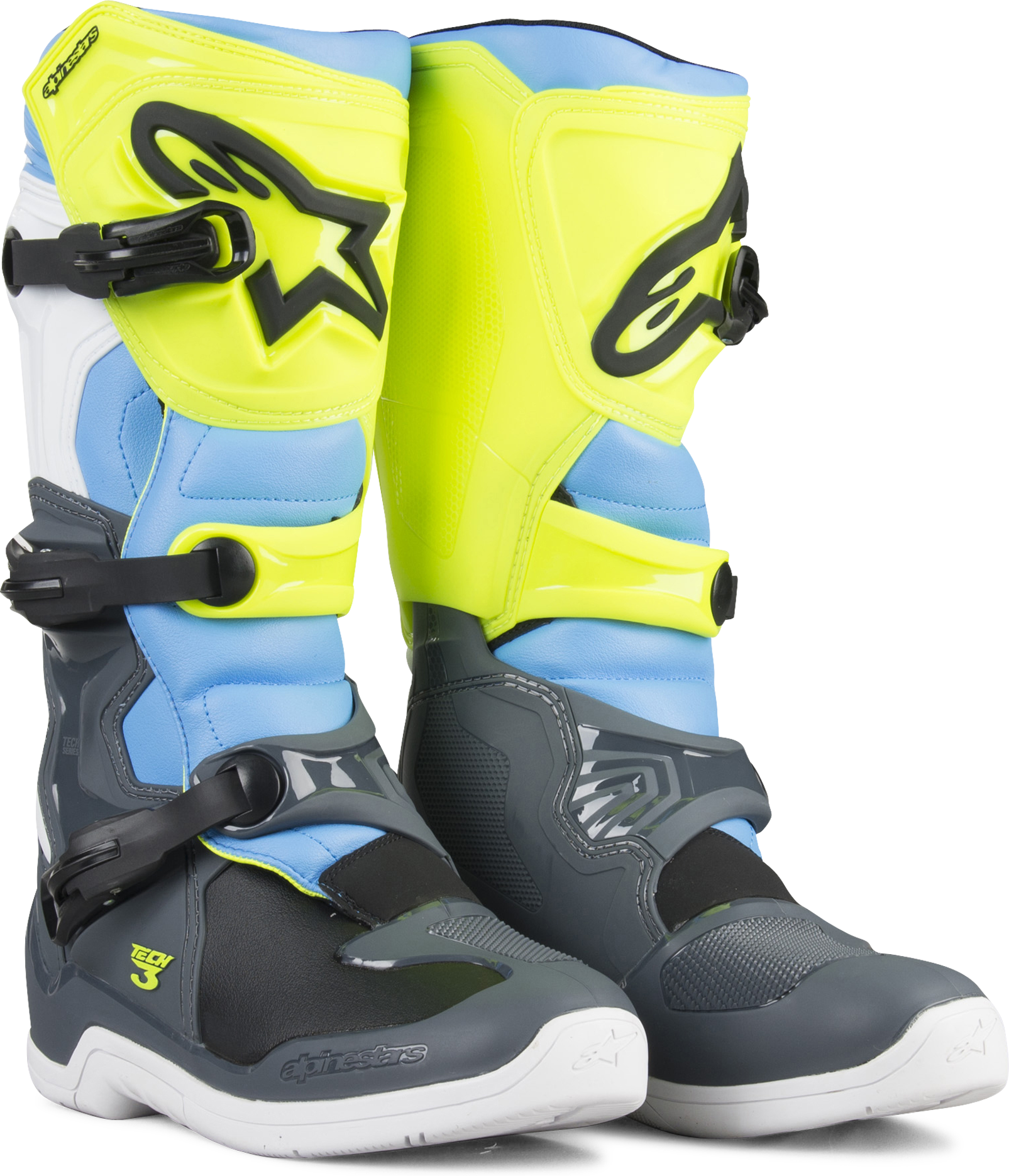 Alpinestars Stivali Cross  Tech 3 Grigio-Giallo-Blu