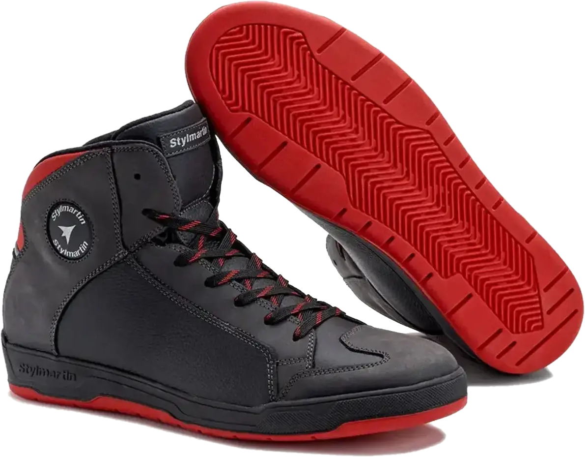 Stylmartin Scarpe Moto  Double WP Nero-Rosso