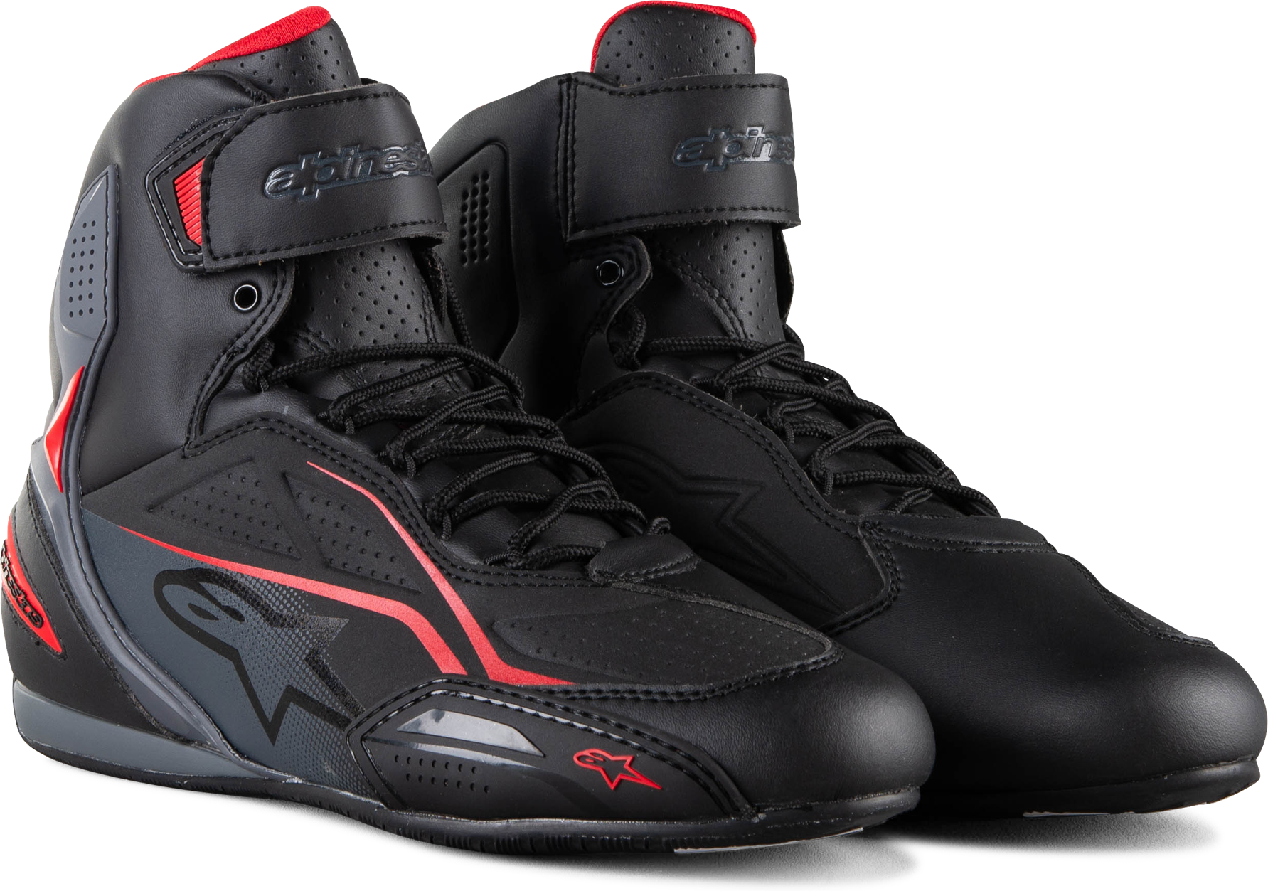 Alpinestars Scarpe Moto  Faster-3 Nero-Grigio-Rosso