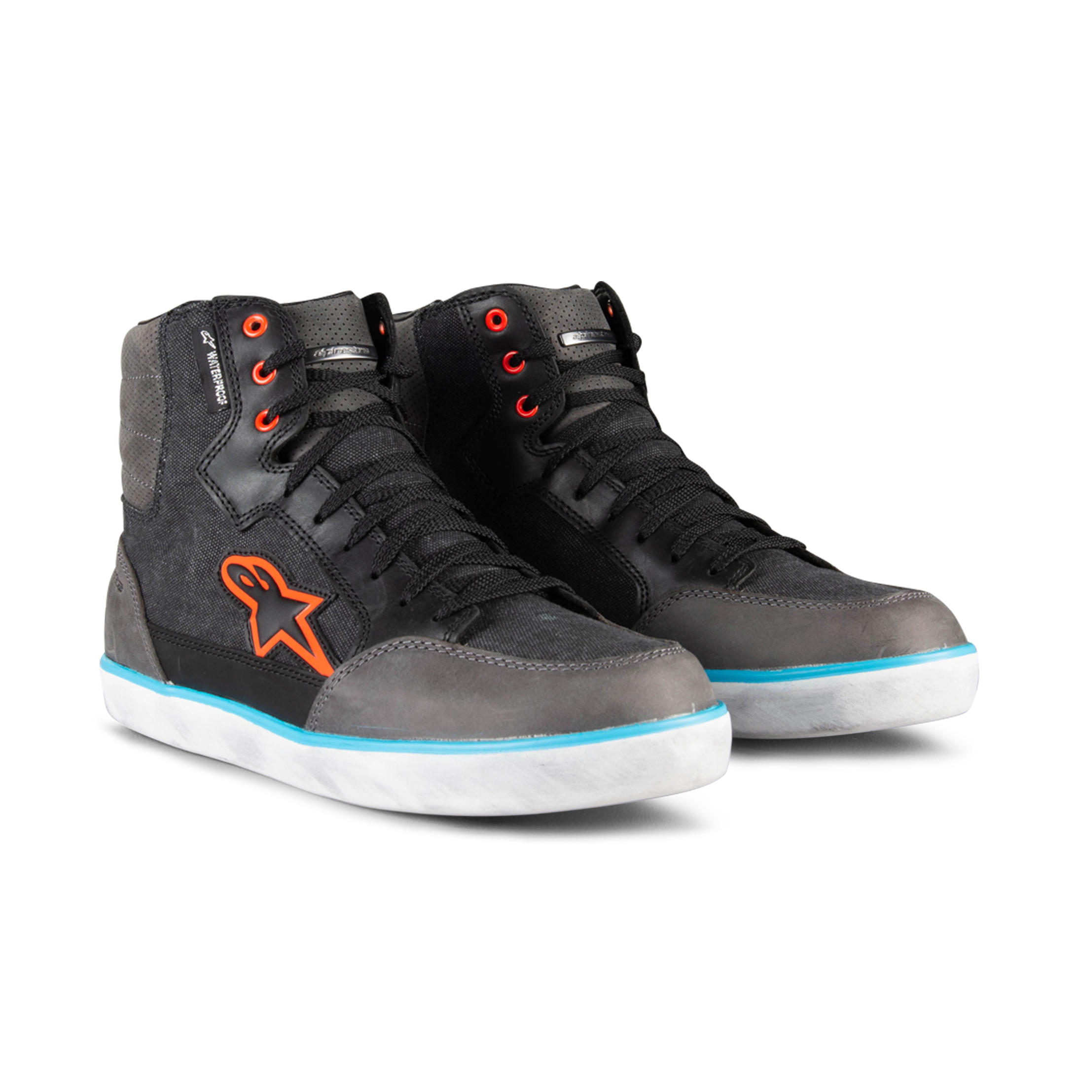 Alpinestars Scarpe Moto  J-6 Canvas Nero-Grigio-Azzurro