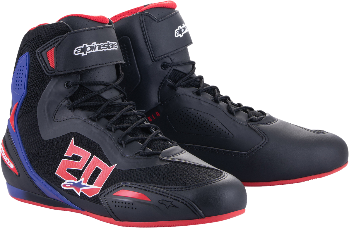 Alpinestars Scarpe Moto  FQ20 Faster-3 Rideknit Nero-Rosso-Blu