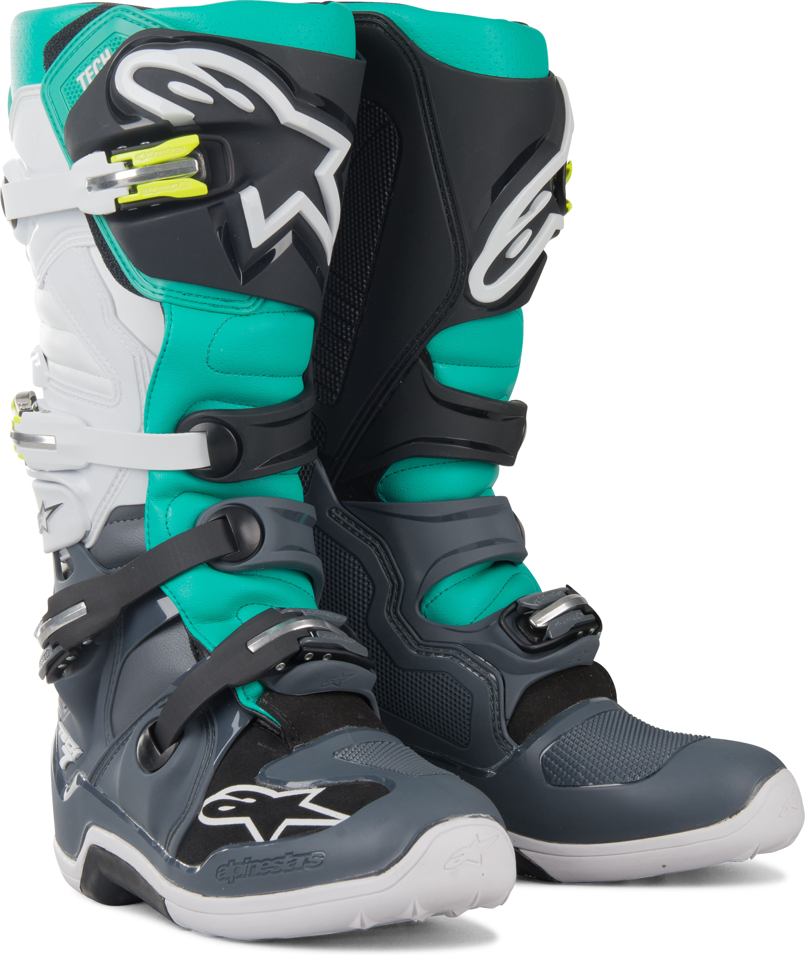 Alpinestars Stivali Cross  Tech 7 Grigio-Verde Acqua-Bianco