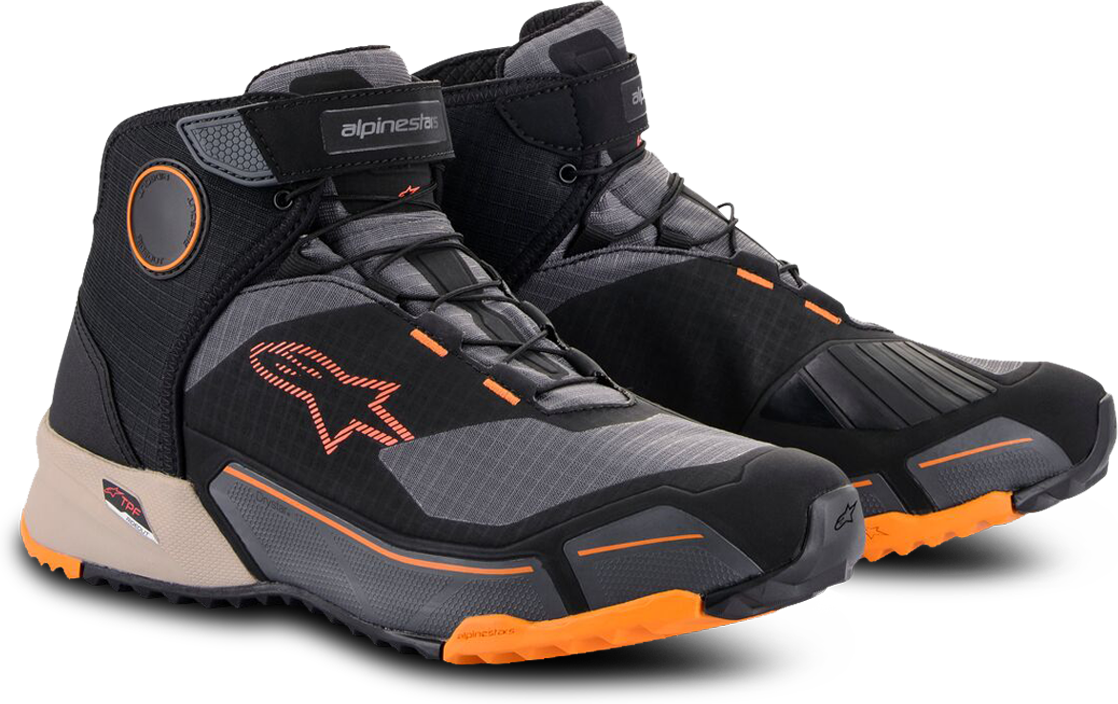 Alpinestars Scarpe Moto  CR-X Drystar Nero-Marrone Chiaro-Arancio