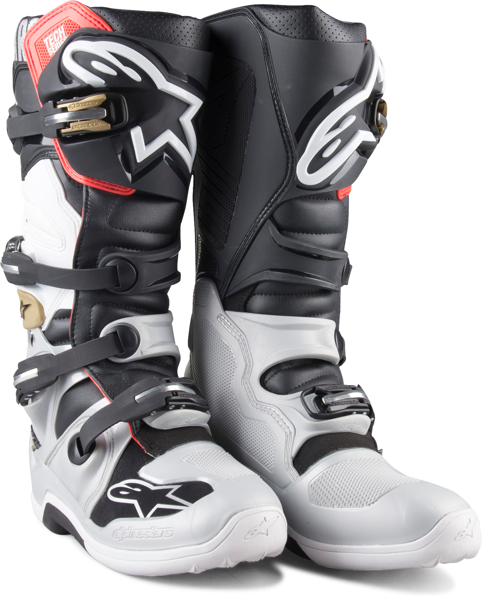 Alpinestars Stivali Cross  Tech 7 Nero-Argento-Bianco-Dorato