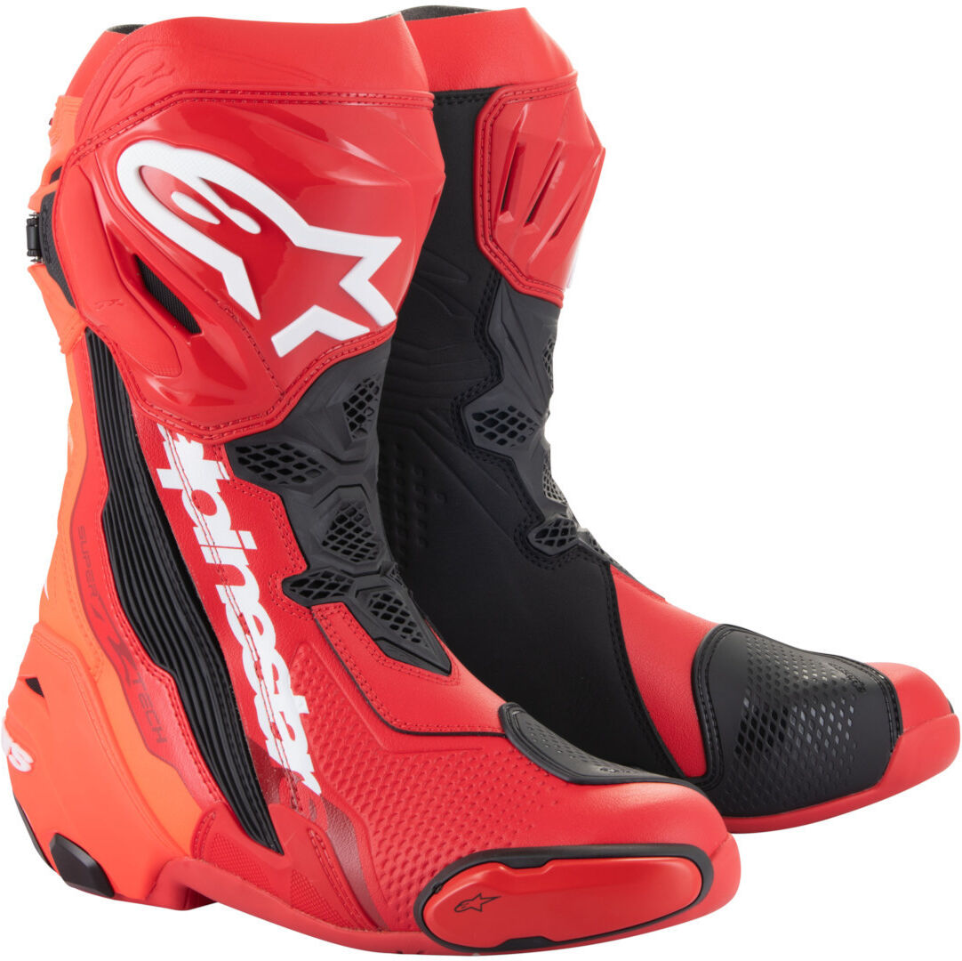 Alpinestars Supertech R Stivali moto Nero Bianco Rosso 45