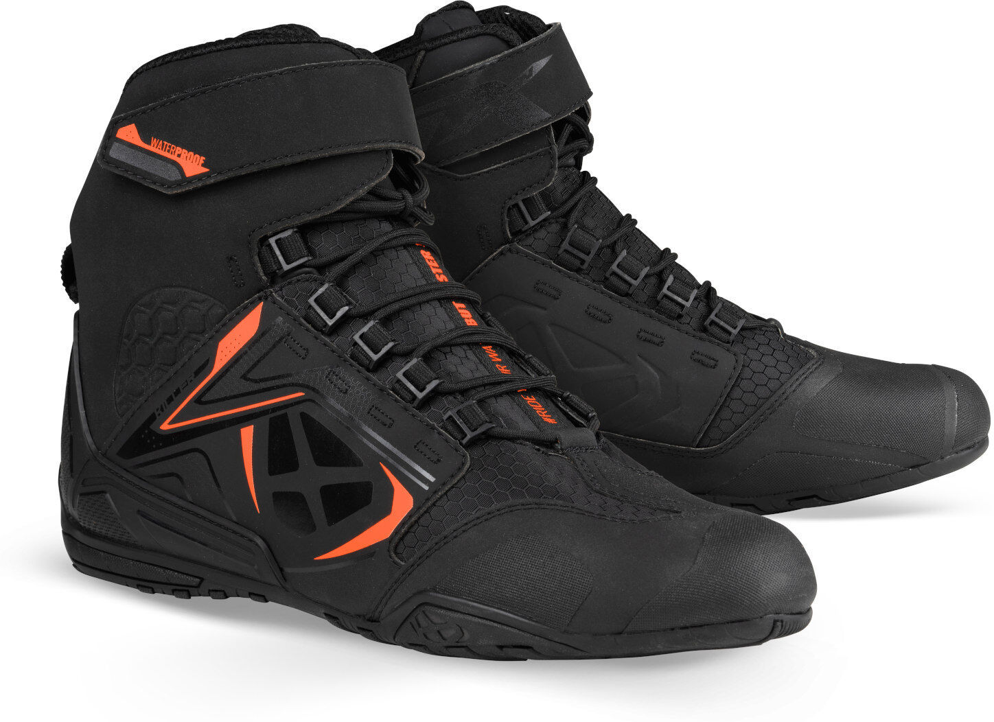 Ixon Killer WP Scarpe da moto Nero Arancione 43