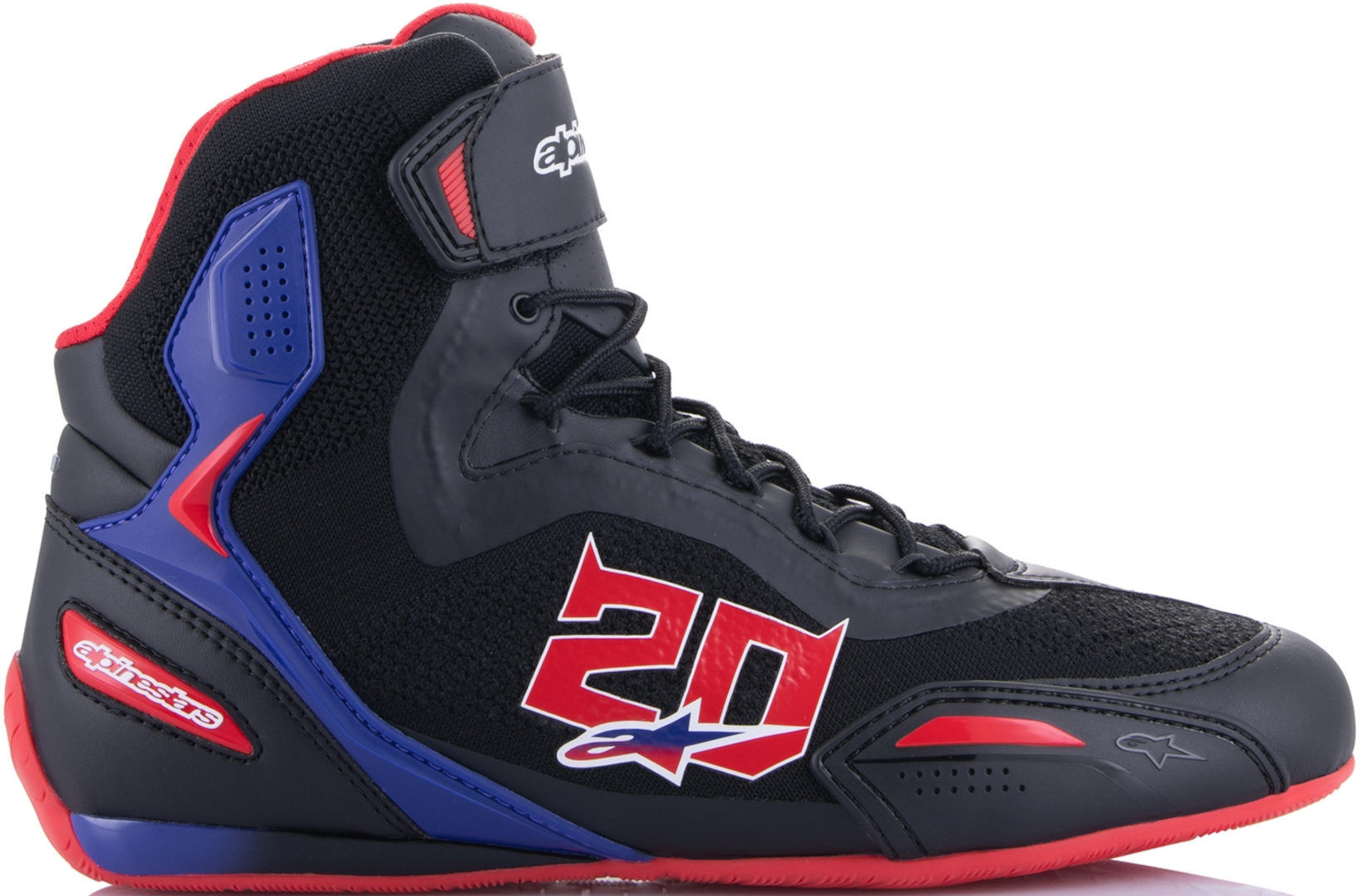 Alpinestars FQ20 Faster 3 Rideknit Scarpe da moto Nero Rosso Blu 45