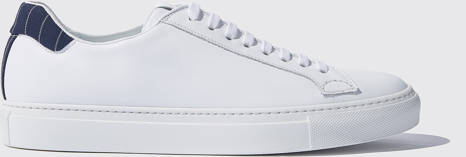 Scarosso Pinstripe White - Uomo Sneaker Bianco - Vitello 42,5