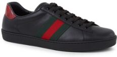 Gucci Ace sneaker van leer met slangenstructuur - Zwart