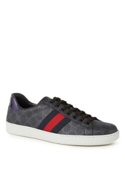 Gucci Ace Supreme sneaker met leren details - Antraciet