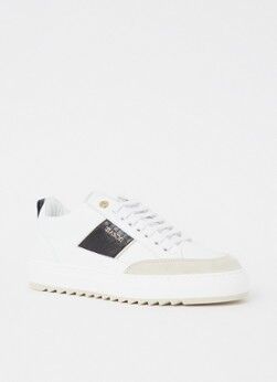 Mason Garments Tia Low sneaker van leer met suède details - Wit