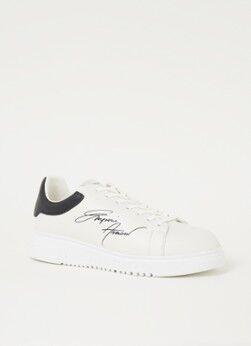 Emporio Armani Sneaker van leer met logo - Gebroken wit