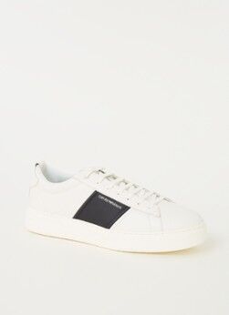 Emporio Armani Sneaker van leer met mesh details - Gebroken wit