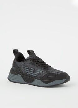 Emporio Armani Sneaker met mesh details - Zwart