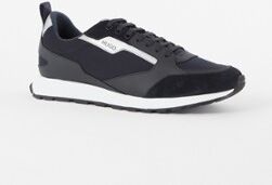 HUGO BOSS Icelin Runn sneaker met suède details - Donkerblauw