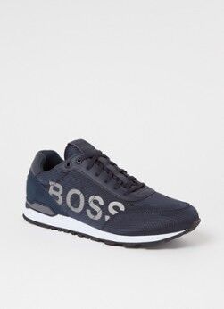 HUGO BOSS Parkour sneaker met suède details - Donkerblauw