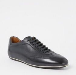 HUGO BOSS Oxford sneaker van kalfsleer - Donkerblauw