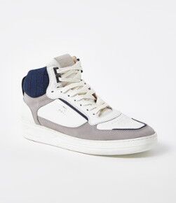 Floris van Bommel Robin van Persie sneaker van leer met nubuck details - Grijs