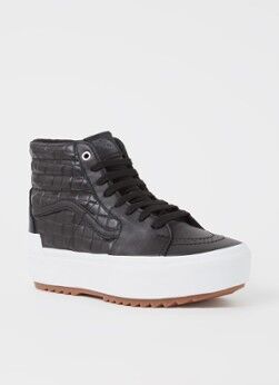 VANS Sk8-Hi Stacked sneaker van leer - Zwart