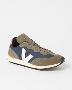 Veja Rio Branco sneaker met suède details - Khaki