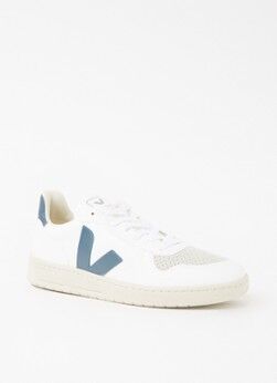 Veja V-10 sneaker van leer - Staalblauw