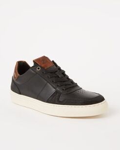 Dune London Tundra sneaker van leer met suède details - Zwart