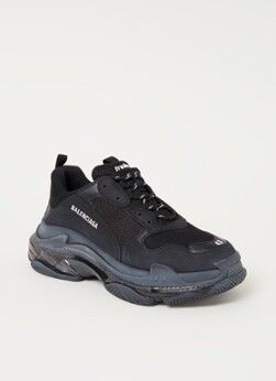 Balenciaga Triple S sneaker met mesh details - Zwart