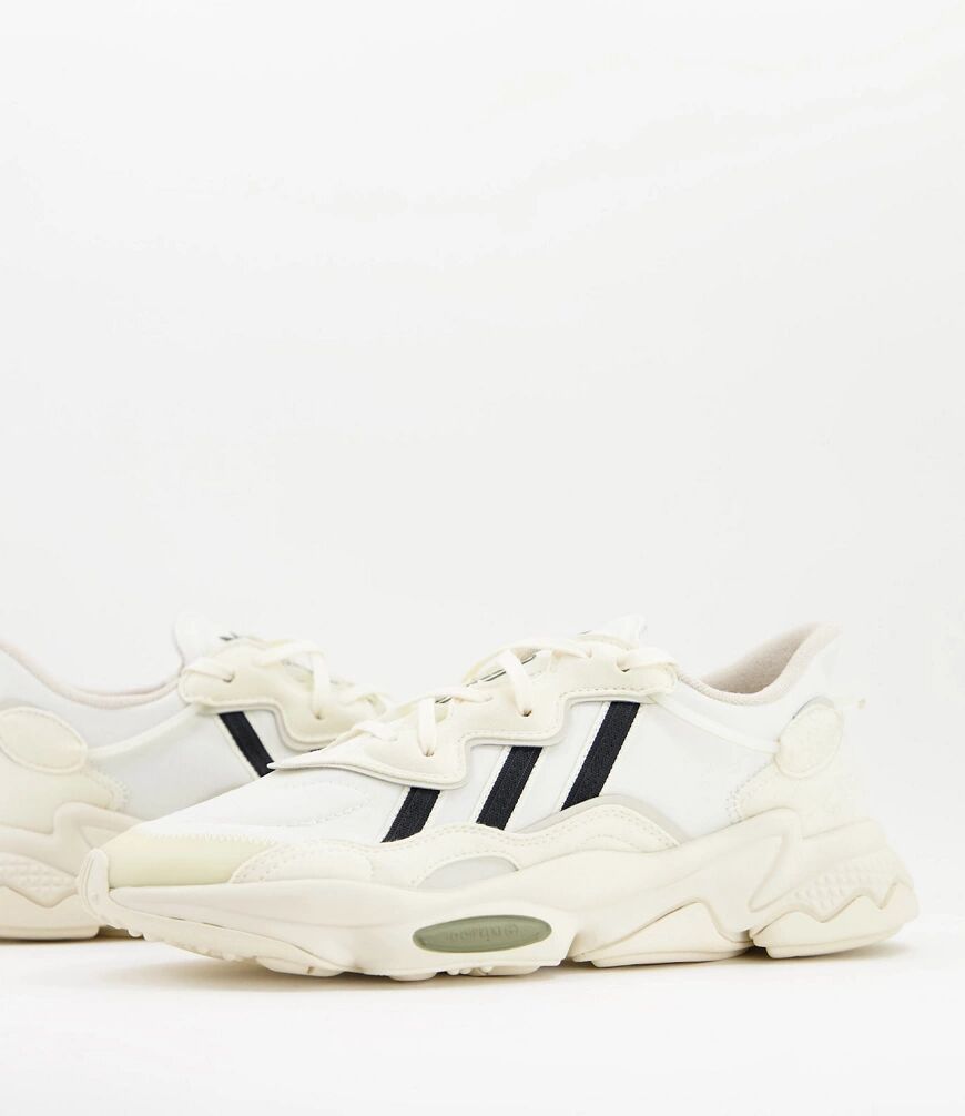 adidas Originals Ozweego trainers in cream and black-White  White