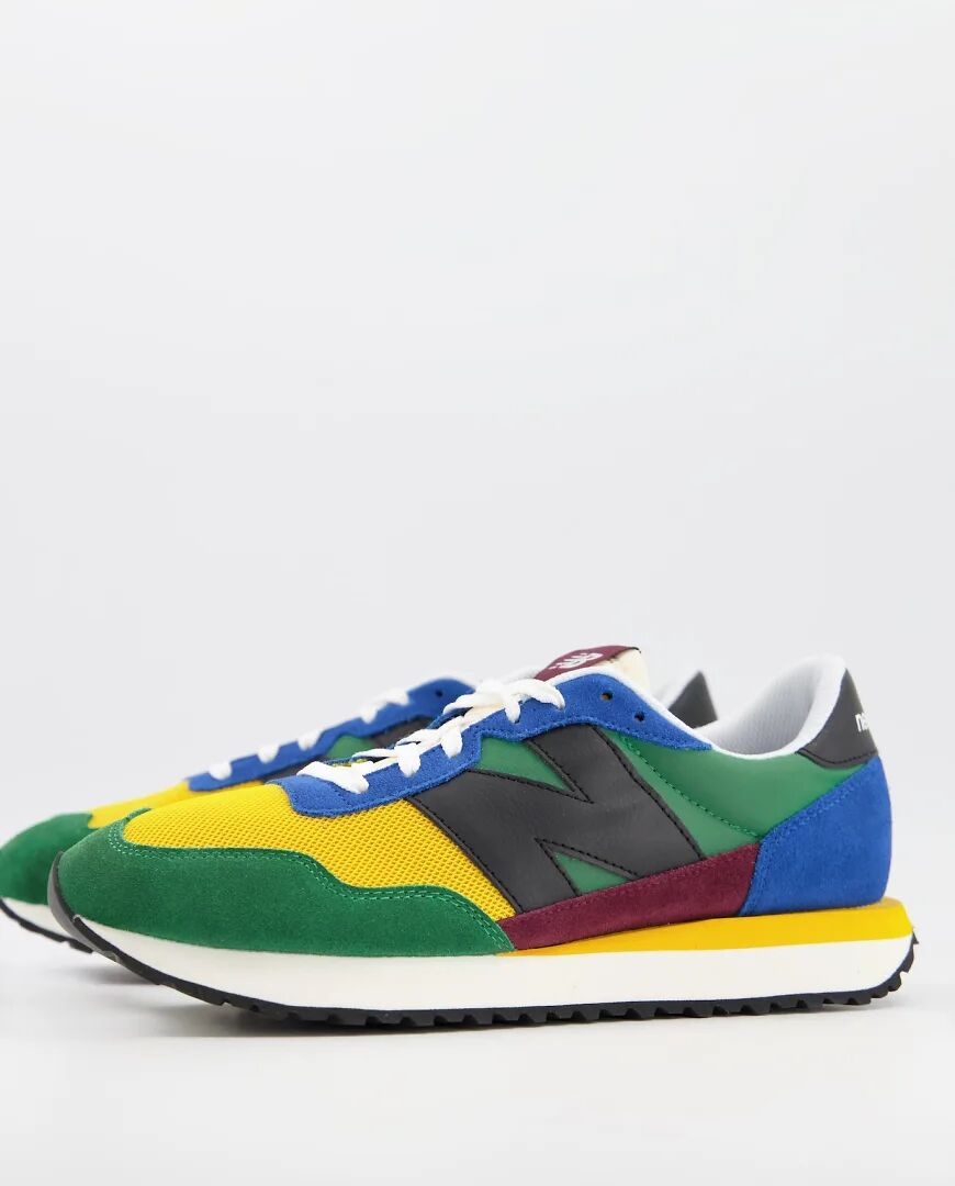 New Balance 237 trainers in green colourblock  Green