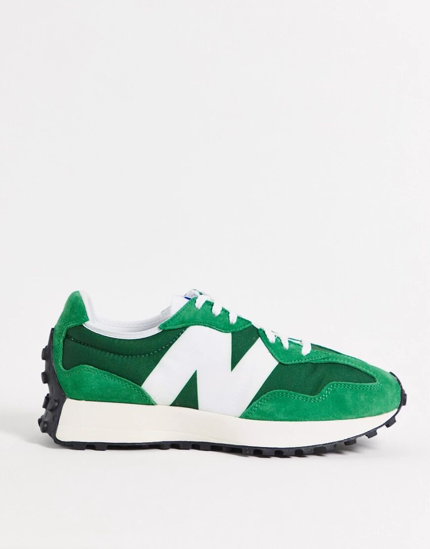New Balance 327 premium trainers in green and white  Green